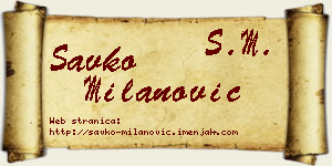 Savko Milanović vizit kartica